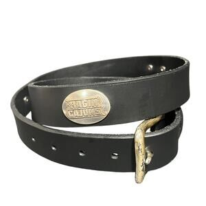 Louisiana Genuine Leather Ragin Cajuns Black Belt‎ Silver Buckle Size 36 Western